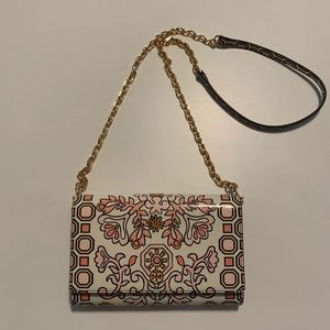 Tory Burch Hicks Leather Wallet On a Chain